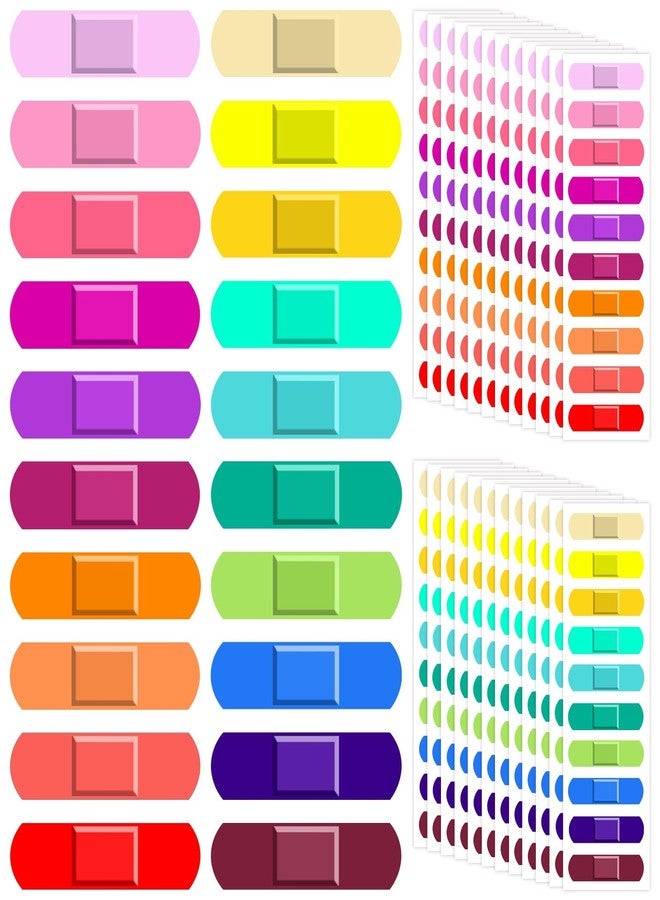 Flasoo 240 Pack Neon Bandages, 20 Color Styles Kids Bandage, Colorful Bandag Flexible & Waterproof Adhesive for Minor Scrapes, One Size Cute Rainbow Bandages for Children(Fun & Cheerful) - Image 1